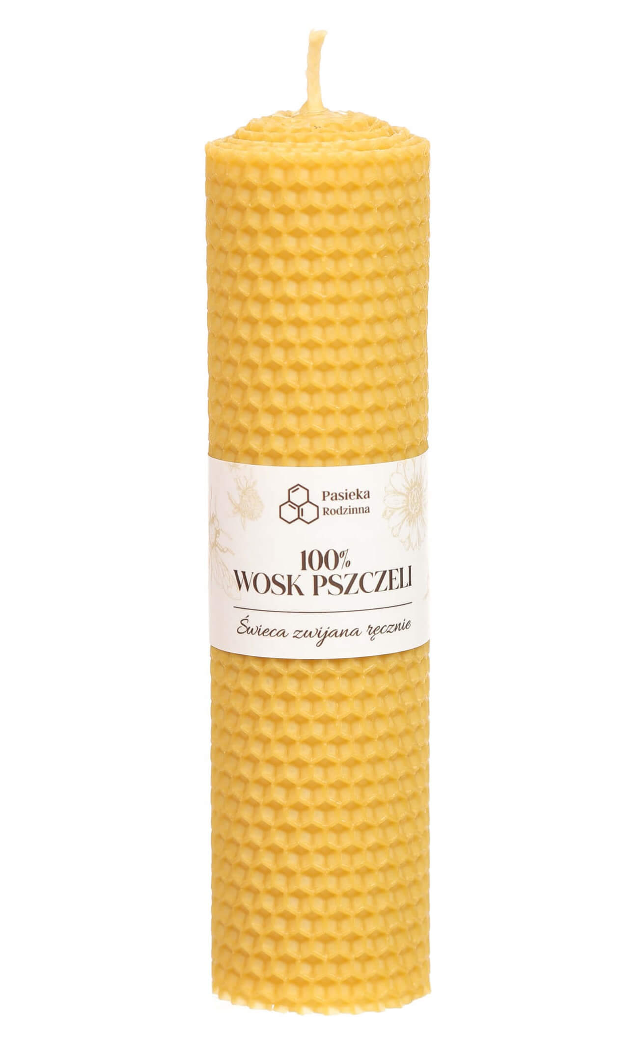 Świeca zwijana z wosku pszczelego 18/5 cm